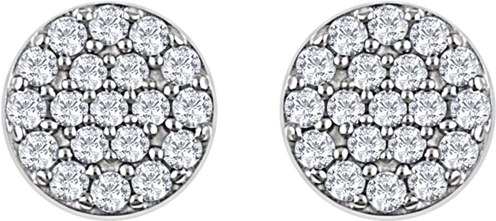 14K White Gold 1/3 CTW Natural Diamond Cluster Earrings