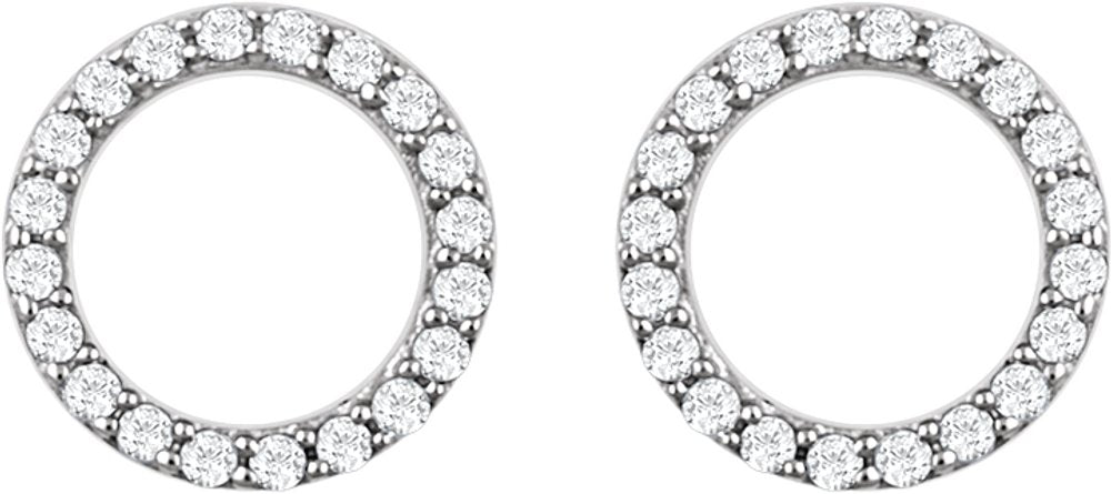 14K White Gold 1/5 CTW Natural Diamond Circle Earrings