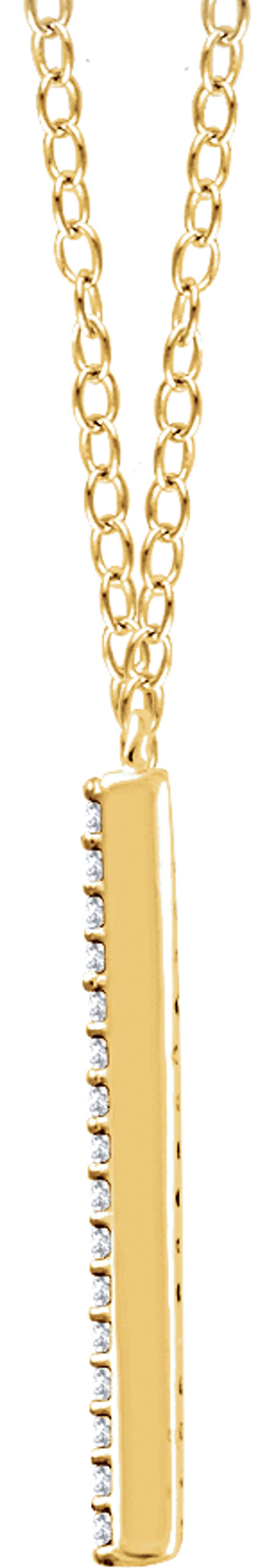 14K Yellow Gold 1/6 CTW Natural Diamond V 18" Necklace