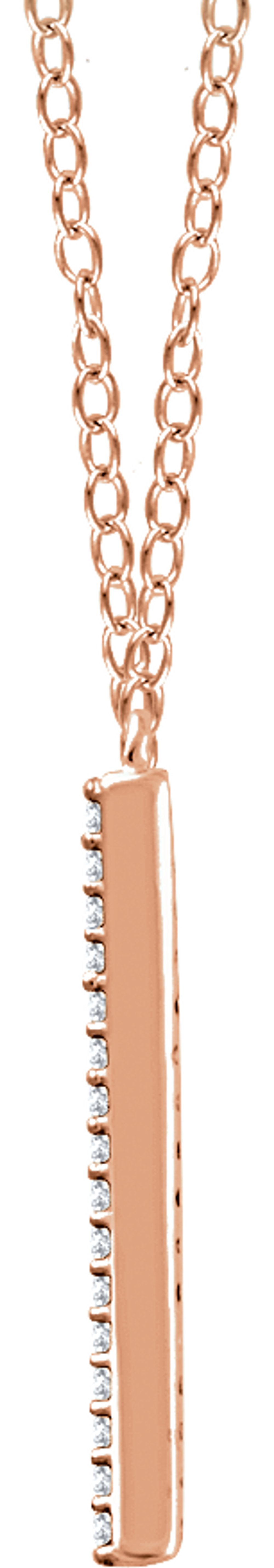 14K Rose Gold 1/6 CTW Natural Diamond V 18" Necklace