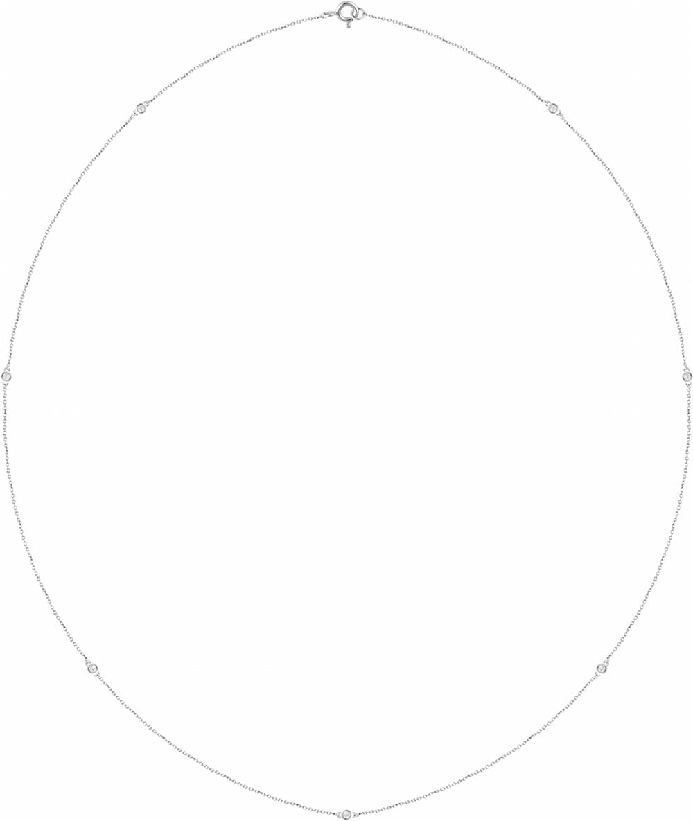 14K White Gold 1/4 CTW Lab-Grown Diamond 7-Station 24" Necklace