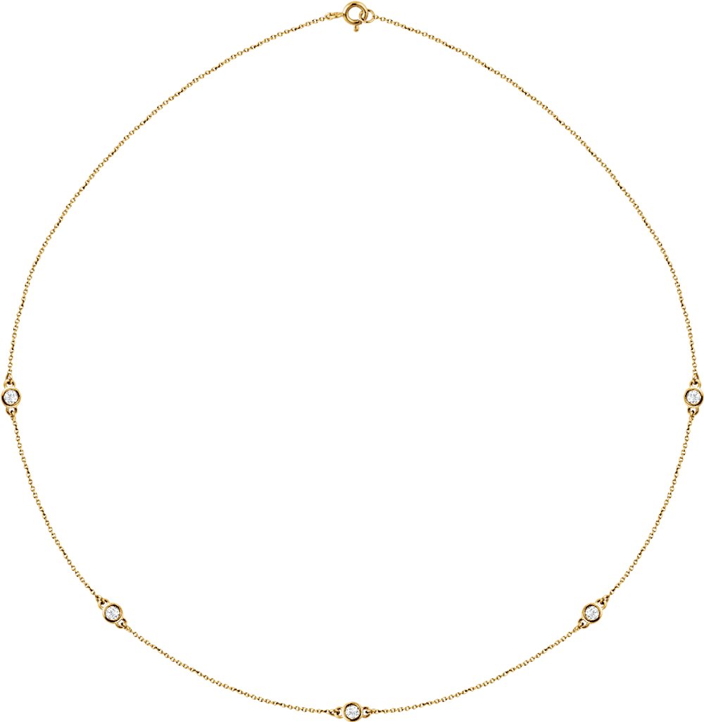 14K Yellow Gold 1/2 CTW Natural Diamond 5-Station 18" Necklace