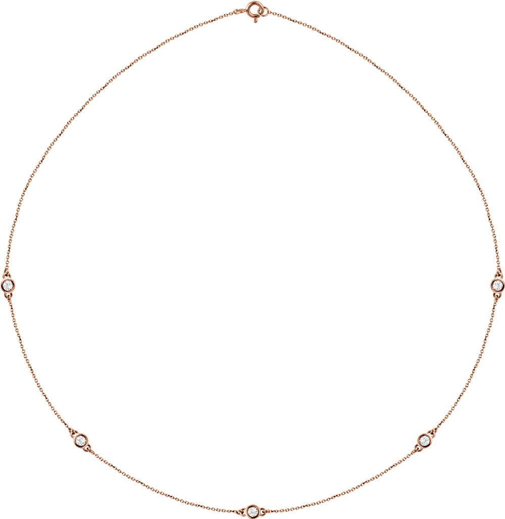 14K Rose 1/2 CTW Natural Diamond 5-Station 18" Necklace