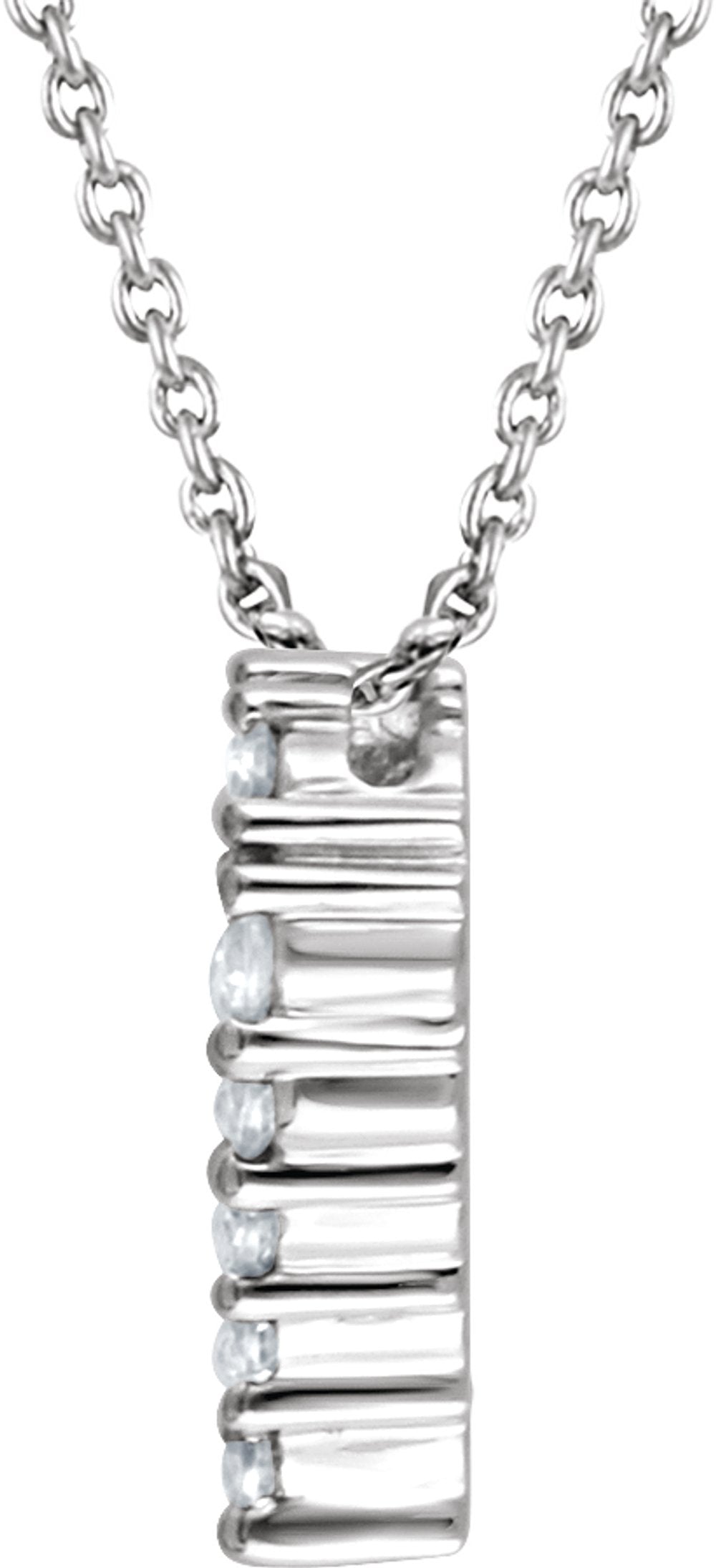 14K White Gold 1/4 CTW Natural Diamond Heart 18" Necklace