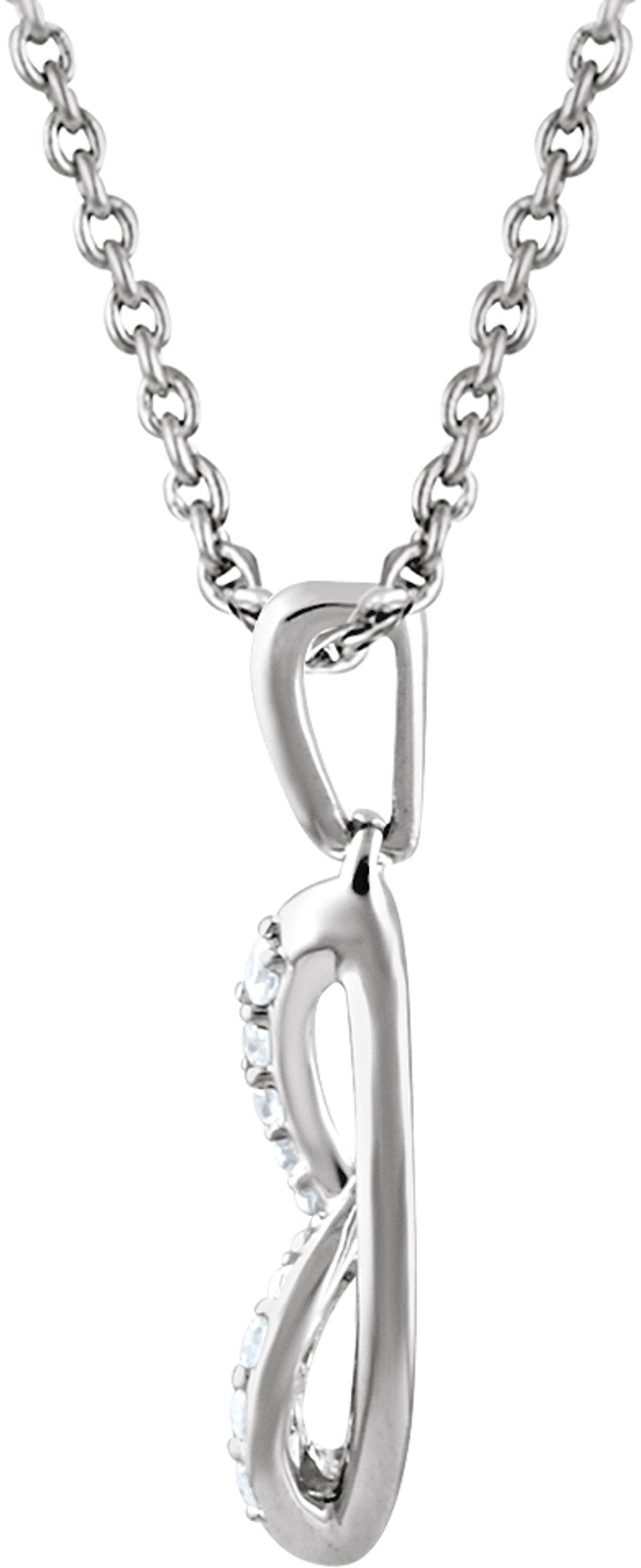Sterling Silver .08 CTW Natural Diamond 18" Necklace