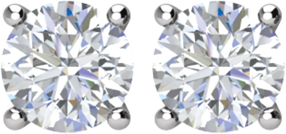 14K White 1/2 CTW Natural Diamond Stud Earrings