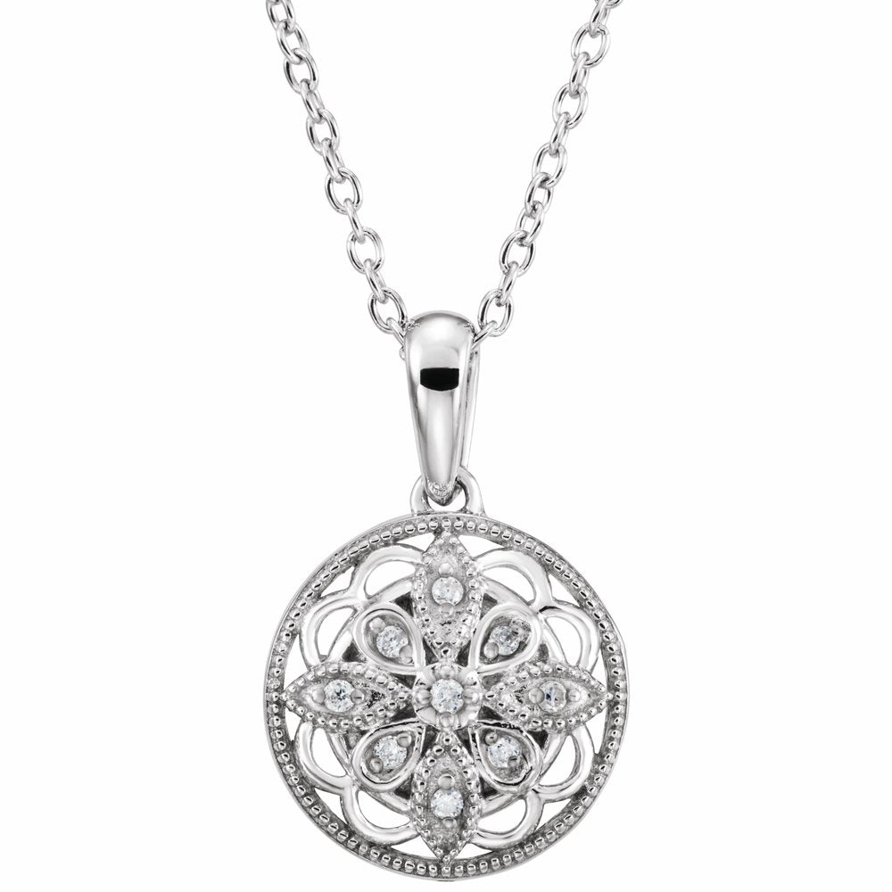 Sterling Silver .05 CTW Lab-Grown Diamond 18" Necklace