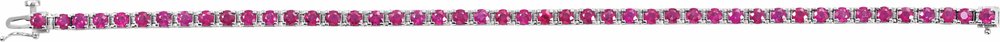 14K White Gold Lab-Grown Ruby Line 7" Bracelet