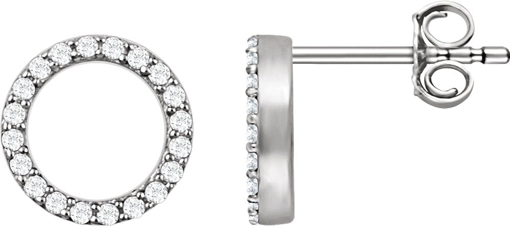 14K White Gold 1/5 CTW Natural Diamond Circle Earrings