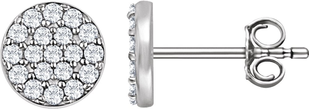 14K White Gold 1/3 CTW Natural Diamond Cluster Earrings