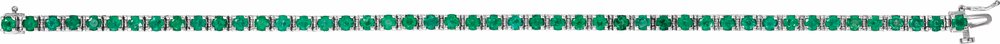 14K White Gold Lab-Grown Emerald Line 7" Bracelet