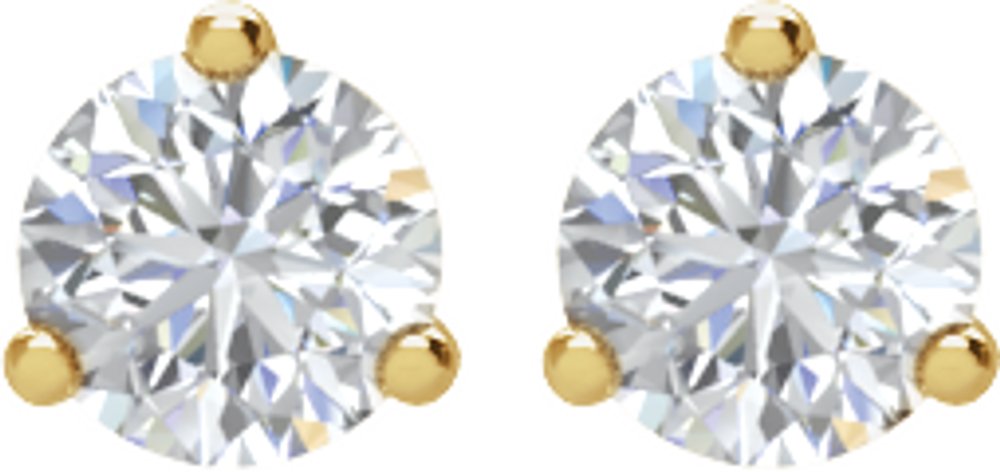 14K Yellow Gold 1 CTW Natural Diamond Stud Earrings