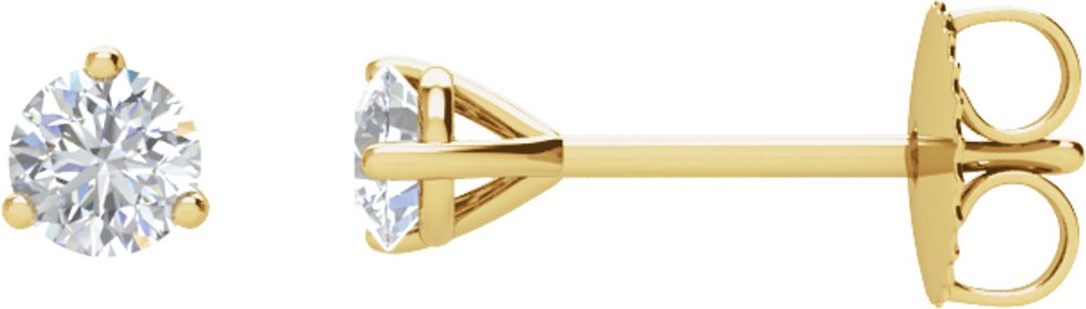 14K Yellow Gold 3/4 CTW Natural Diamond Stud Earrings