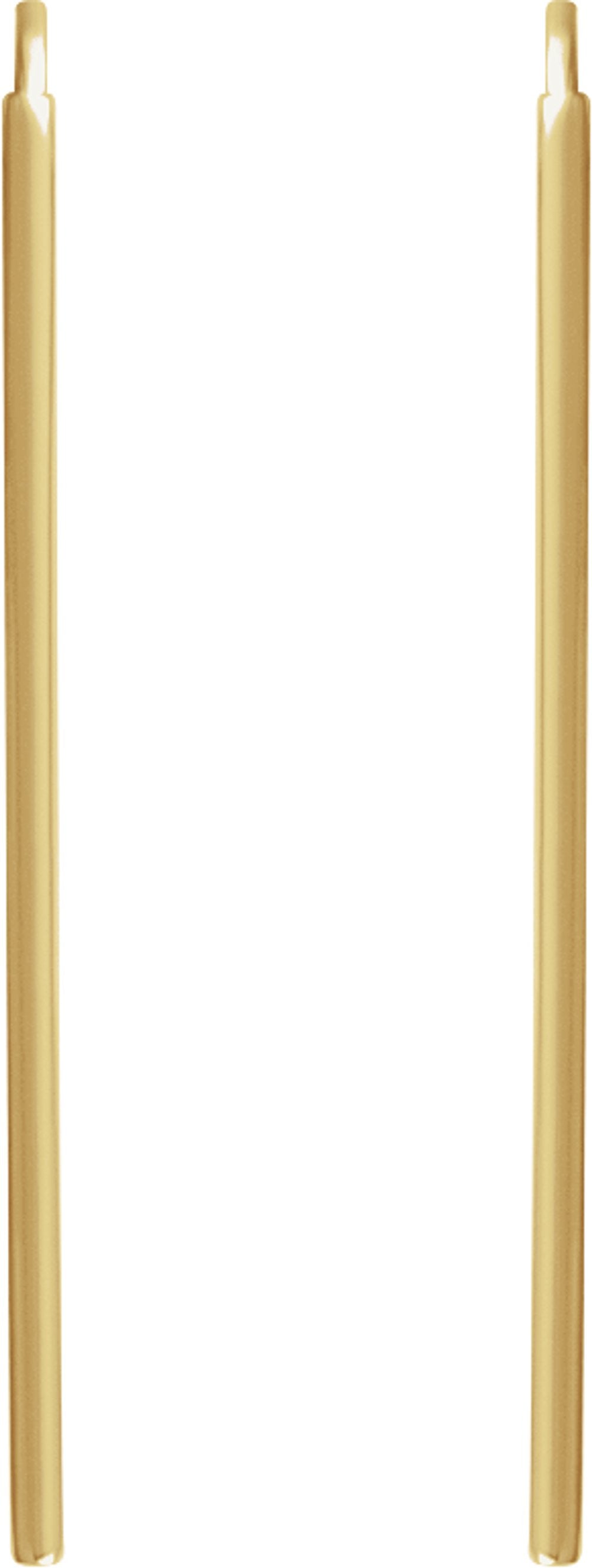 14K Yellow Vertical Bar Earrings