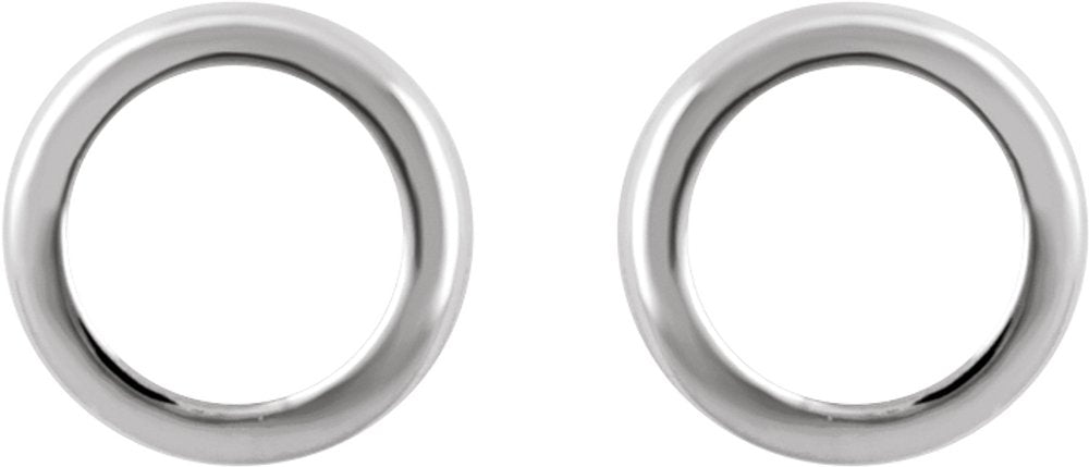 14K White Circle Earrings