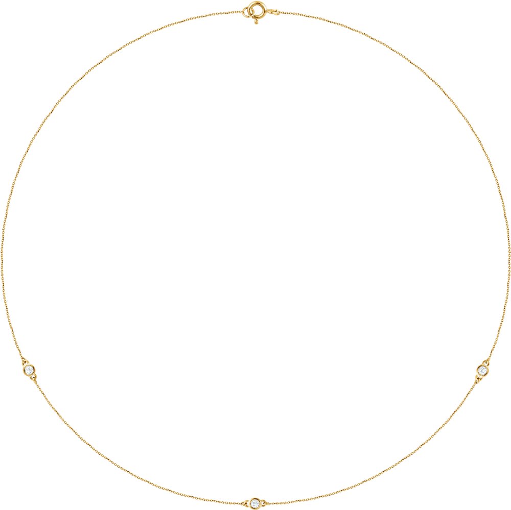 14K Yellow 1/5 CTW Lab-Grown Diamond 3-Station 18" Necklace