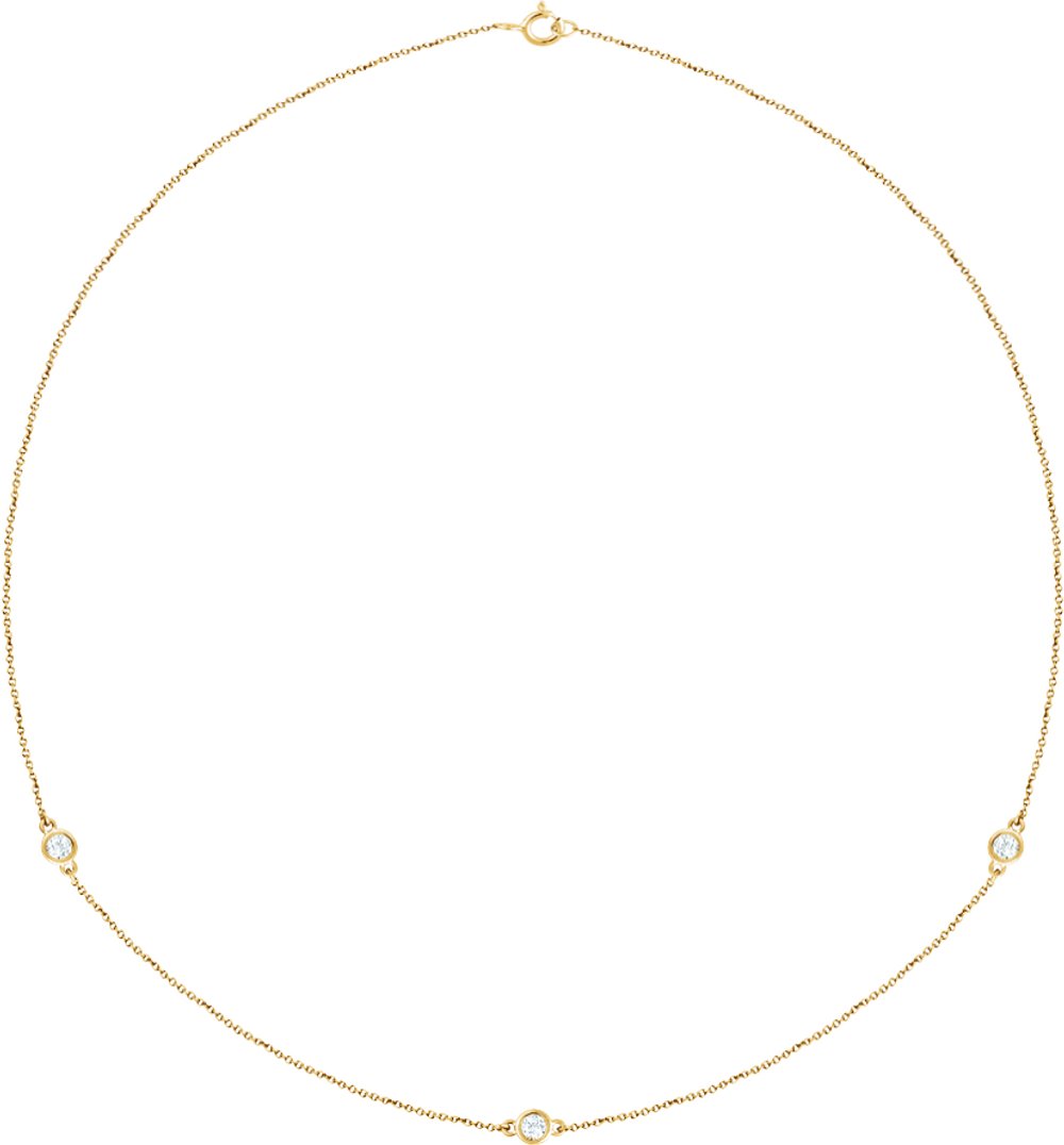 14K Yellow Gold 1/3 CTW Natural Diamond 3-Station 18" Necklace