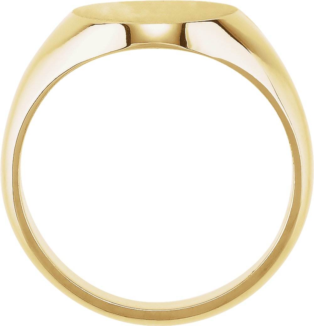14K Yellow Gold 12x10 mm Oval Signet Ring