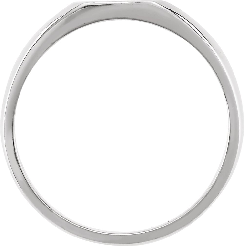 14K White Gold 7 mm Square Signet Ring