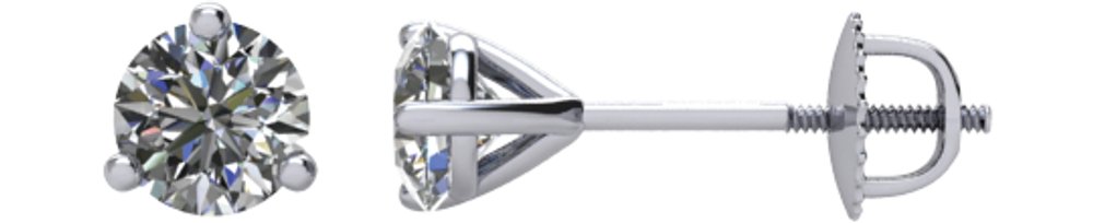 14K White Gold 3/4 CTW Natural Diamond Cocktail-Style Earring