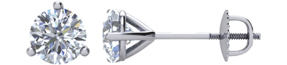 14K White Gold 1 CTW Natural Diamond Cocktail-Style Earring