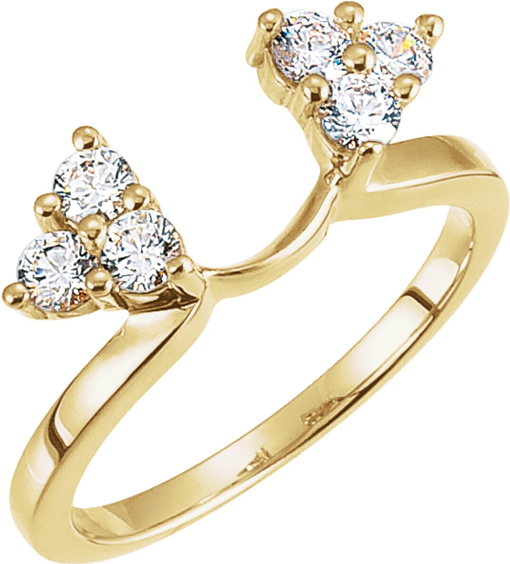 14K Yellow Gold 1/4 CTW Lab Grown Diamond Wrap-Style Ring Enhancer