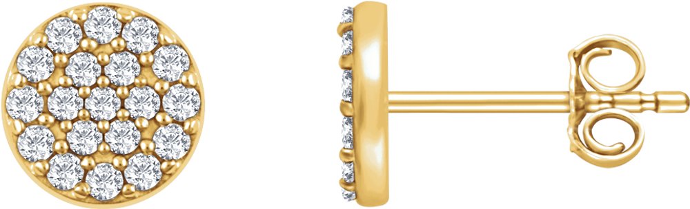14K Yellow Gold 1/3 CTW Natural Diamond Cluster Earrings