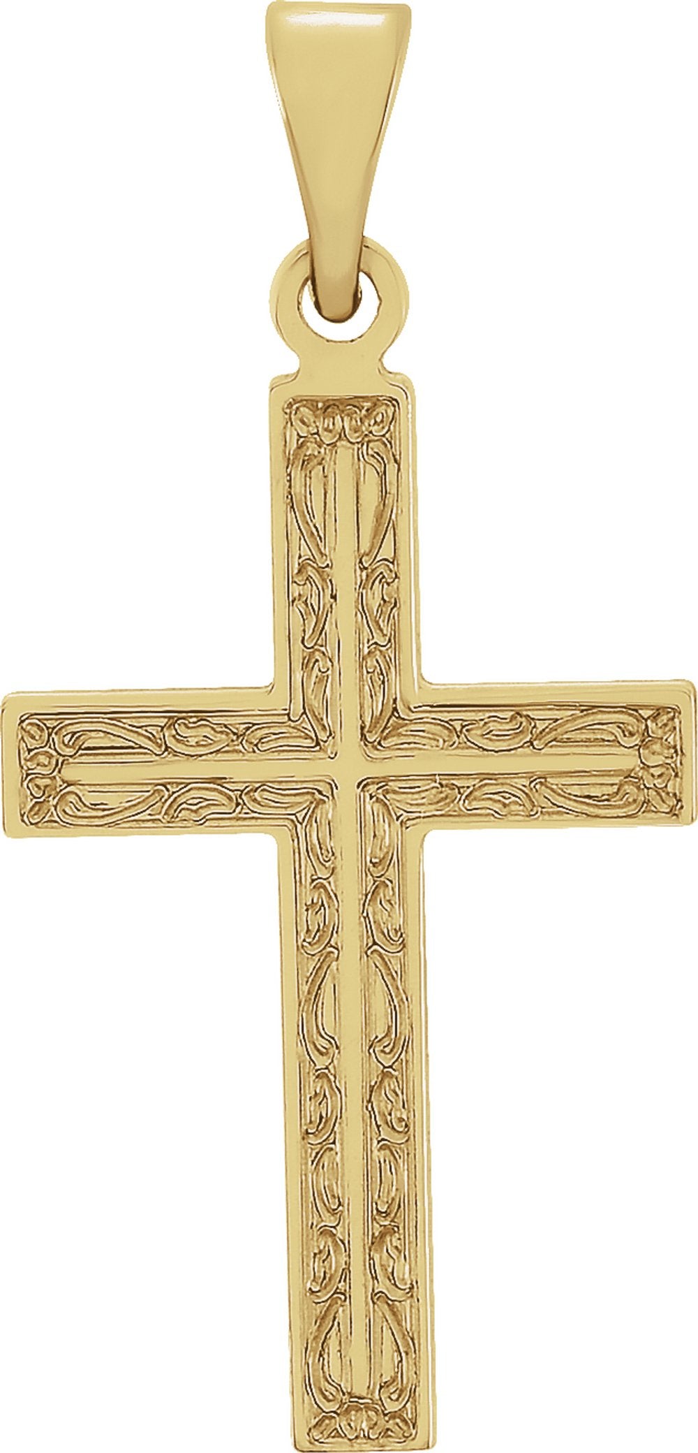 14K Yellow 18x12 mm Cross Pendant