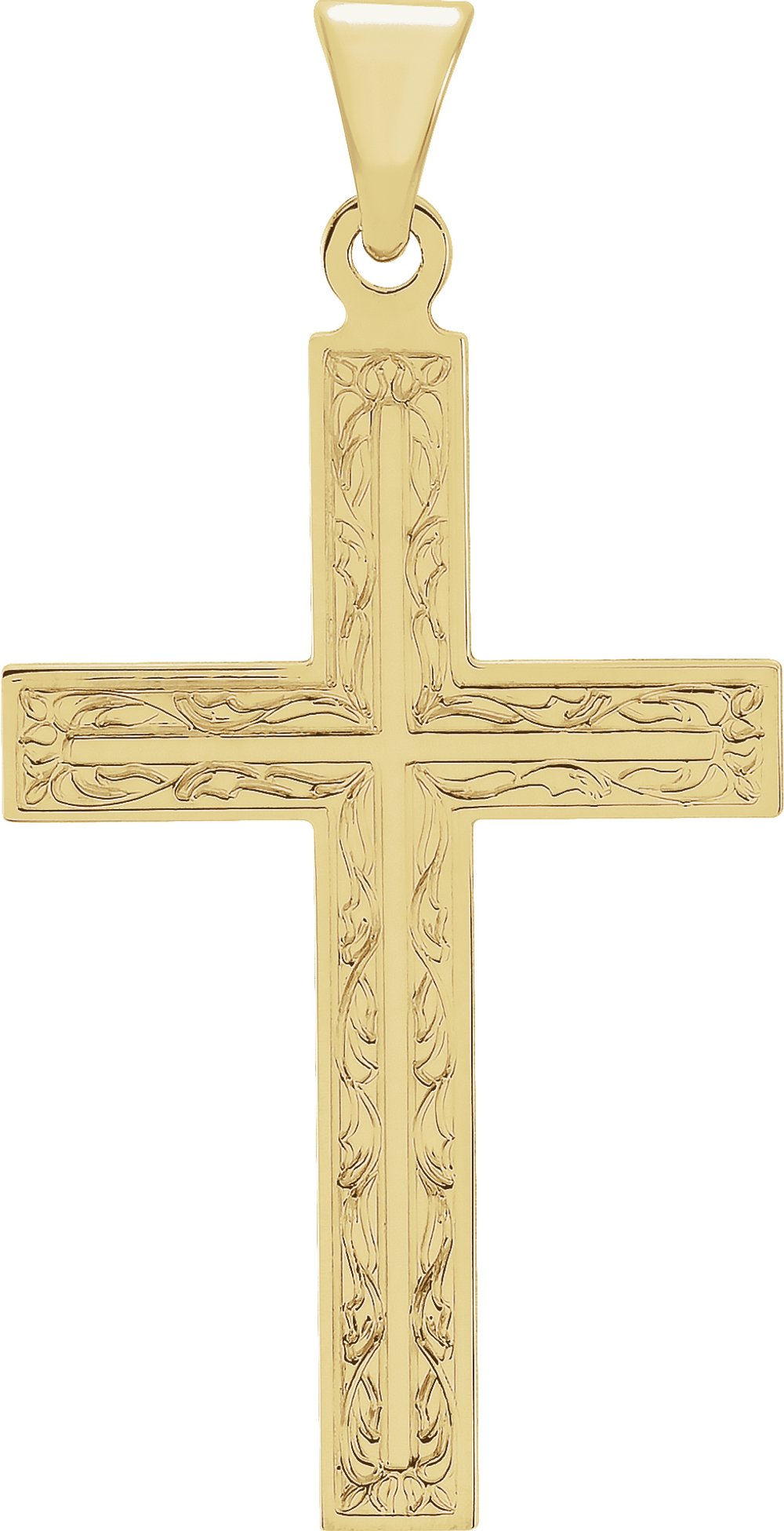 14K Yellow 28x18 mm Cross Pendant