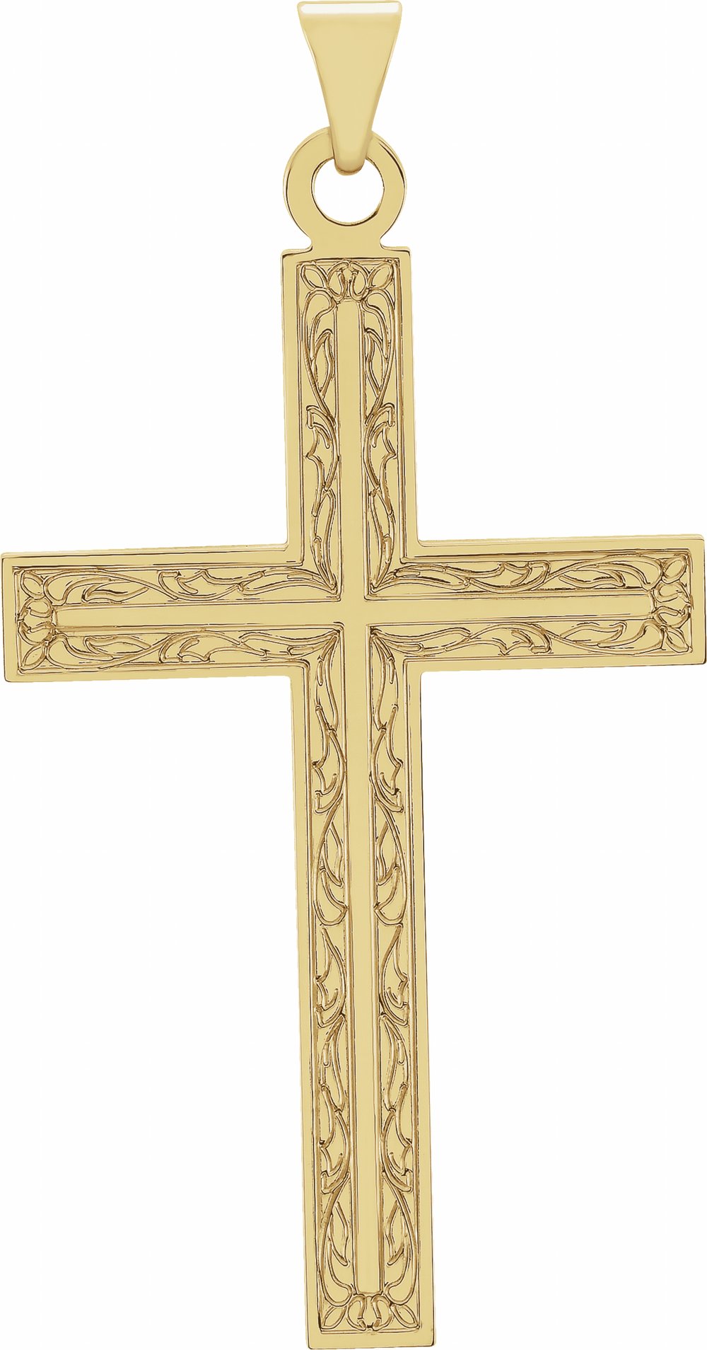 14K Yellow 39x35 mm Cross Pendant