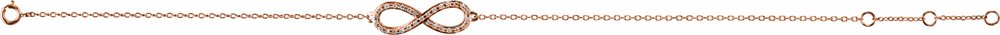 14K Rose Gold 1/6 CTW Natural Diamond Infinity-Inspired 7-8" Bracelet