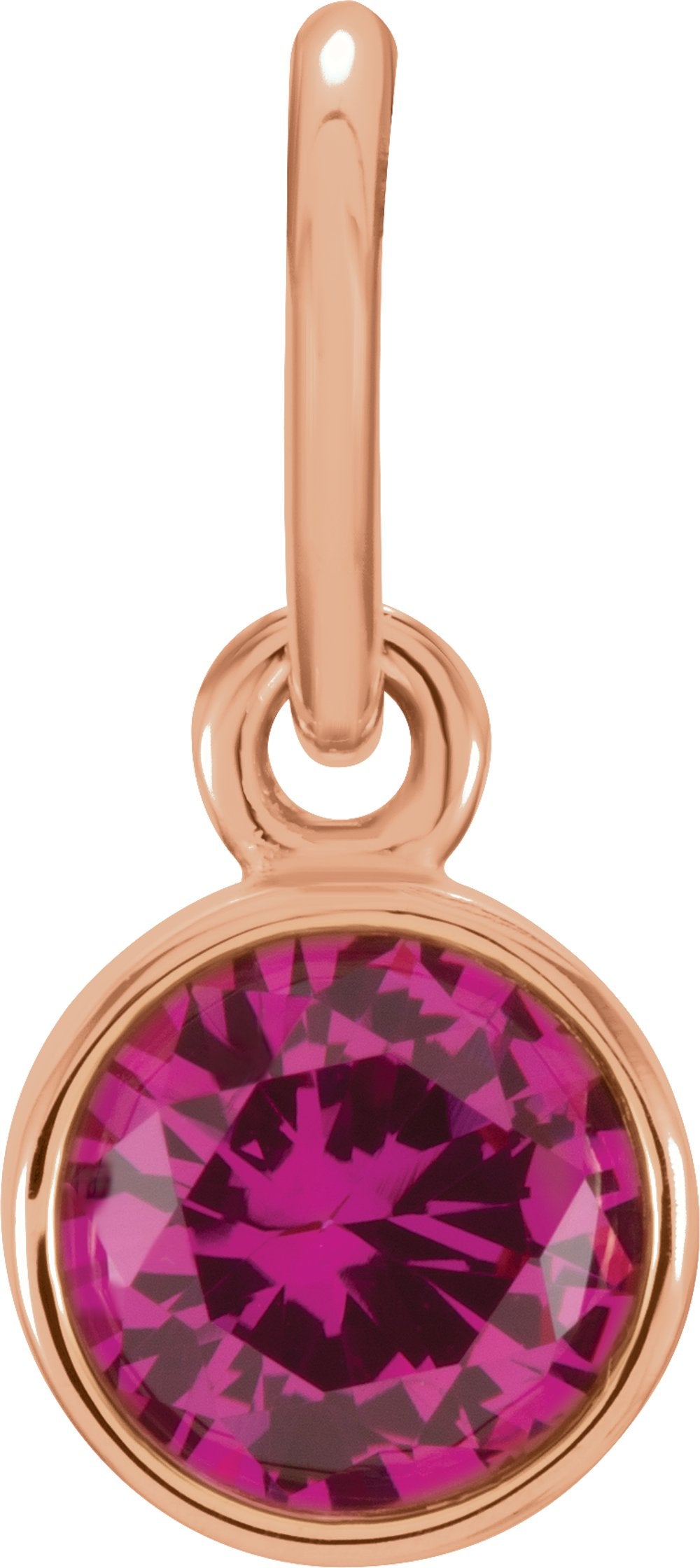 14K Rose Posh Mommy® Imitation Ruby Charm/Pendant