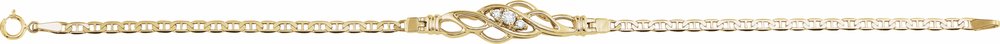 14K Yellow Gold 1/8 CTW Natural Diamond 7" Bracelet
