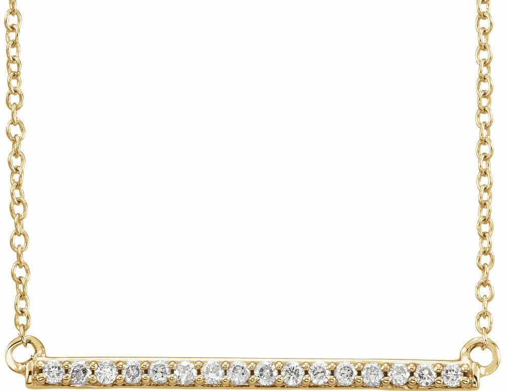 14K Yellow Gold Vermeil 1/6 CTW Lab-Grown Diamond Bar 16-18" Necklace