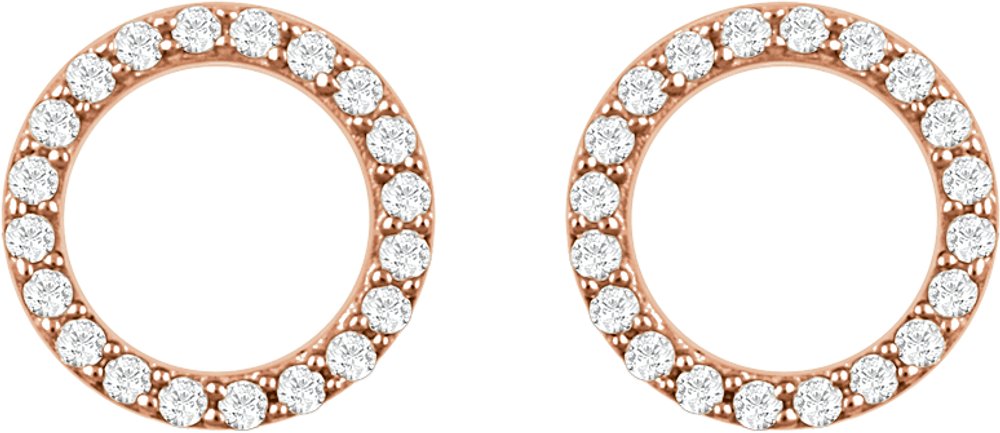 14K Rose Gold 1/5 CTW Natural Diamond Circle Earrings
