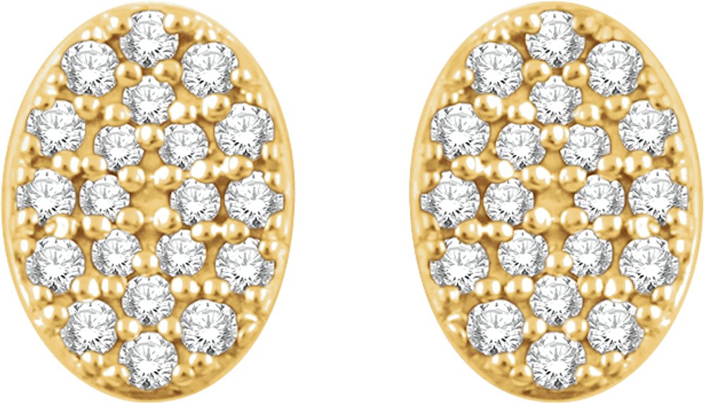14K Yellow 1/6 CTW Natural Diamond Cluster Earrings