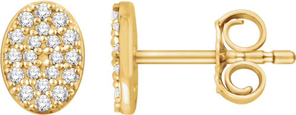 14K Yellow 1/6 CTW Natural Diamond Cluster Earrings