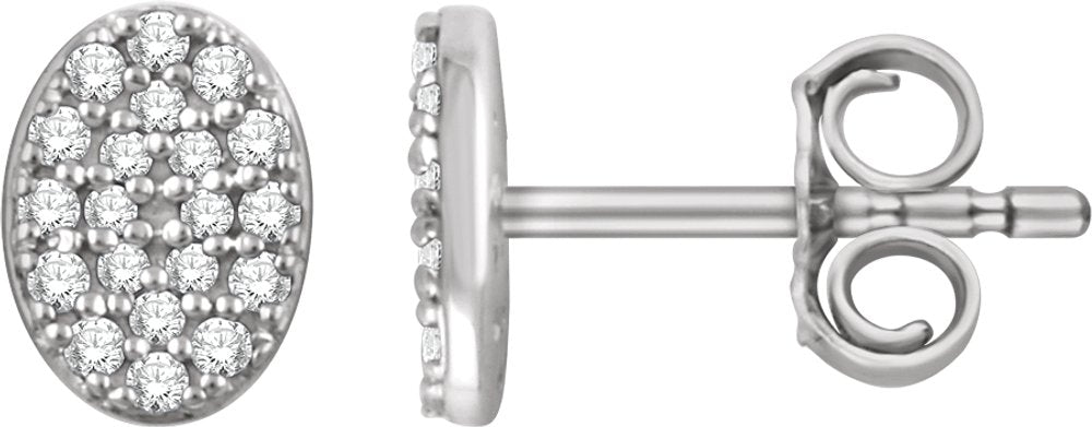 14K White 1/6 CTW Natural Diamond Cluster Earrings