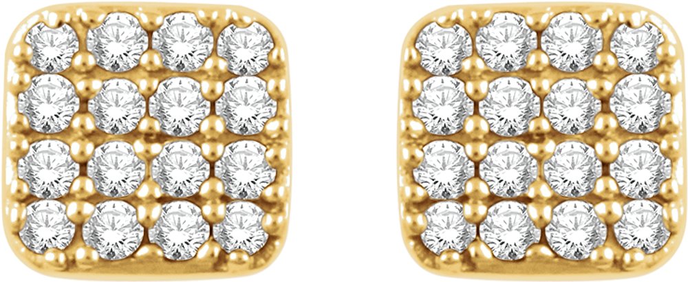 14K Yellow Gold 1/5 CTW Natural Diamond Cluster Earrings