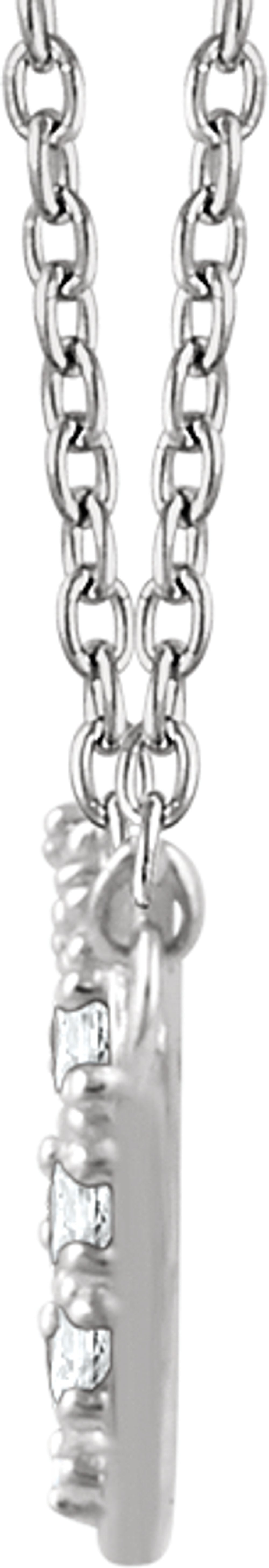 14K White Gold 1/6 CTW Natural Diamond Cluster 16-18" Necklace