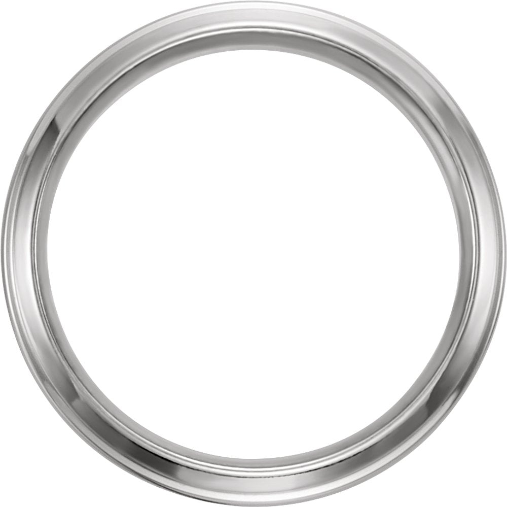 14K White Gold 6 mm Grooved Band Size 5