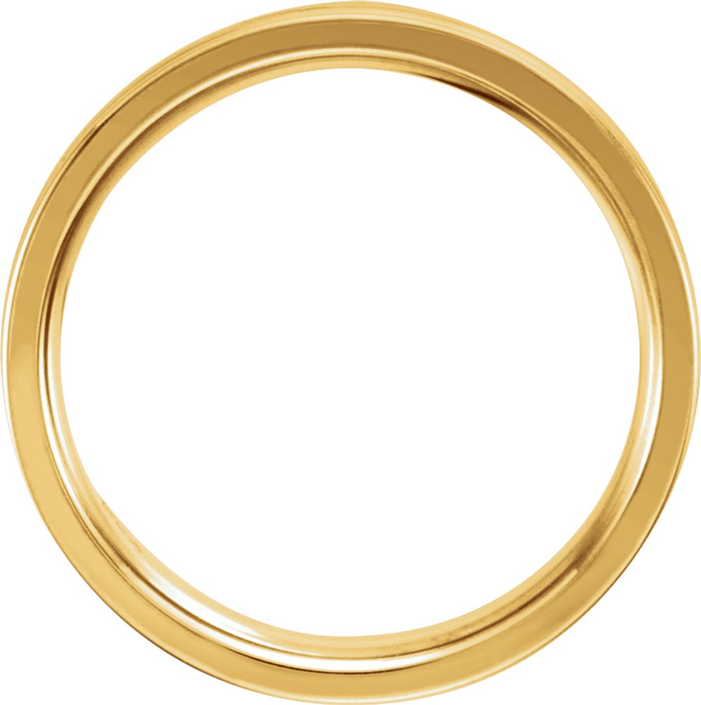 14K Yellow/White/Yellow Gold 4 mm Grooved Comfort-Fit Half Round Band Size 8