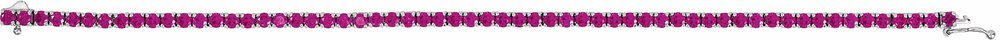 14K White Lab-Grown Ruby Line 7.25" Bracelet