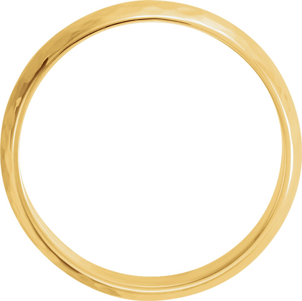 14K Yellow 6 mm Half Round Hammered Band