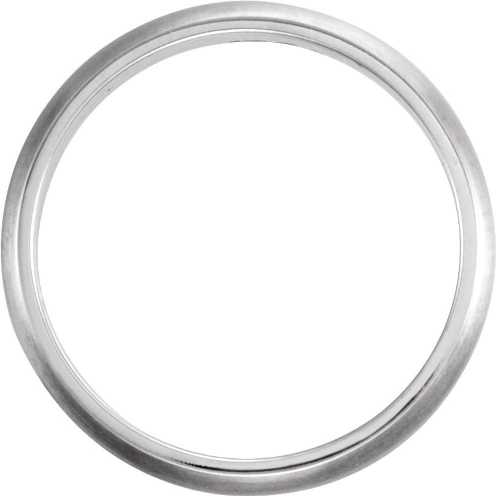 14K White Gold 5 mm Grooved Comfort-Fit Half Round Band Size 10.5