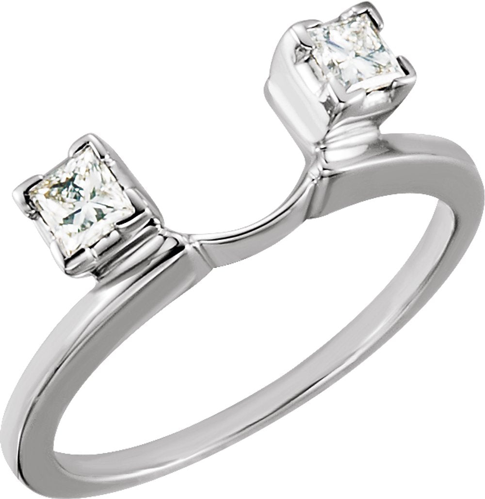 14K White Gold 1/3 CTW Natural Diamond Wrap-Style Enhancer