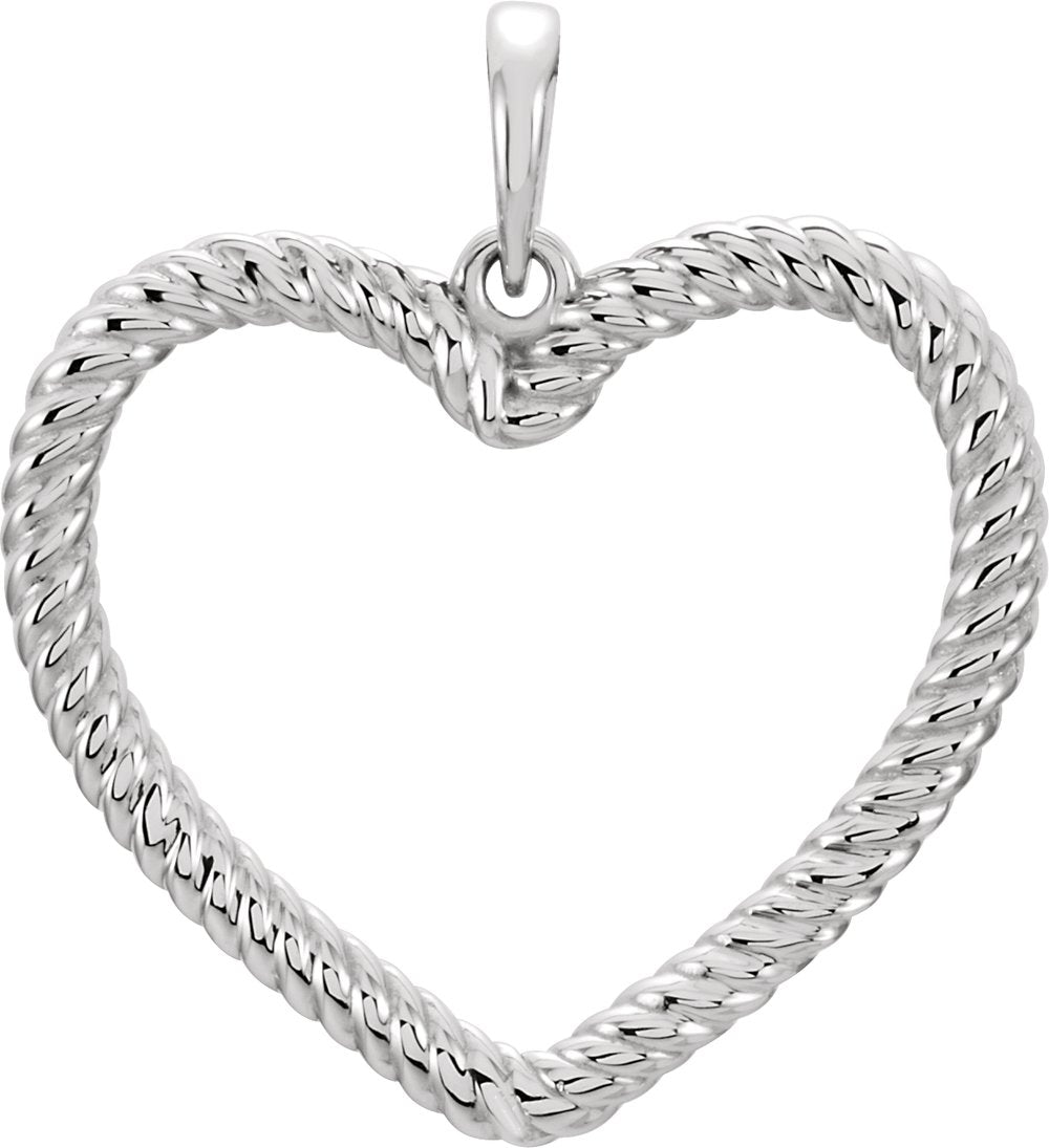 Sterling Silver Rope Heart Pendant
