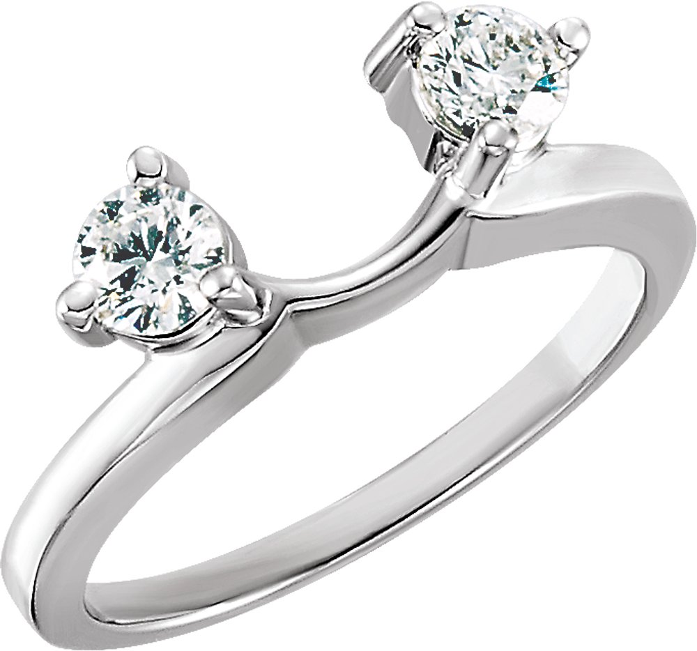 14K White Gold 1/2 CTW Lab Grown Diamond Wrap-Style Ring Enhancer