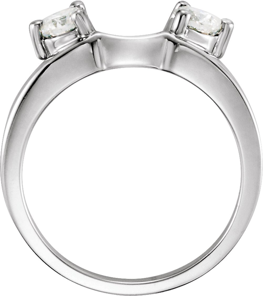 14K White Gold 1/2 CTW Lab Grown Diamond Wrap-Style Ring Enhancer