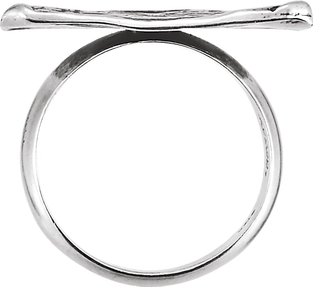 Sterling Silver Posh Mommy® Vintage-Inspired Initial C Ring